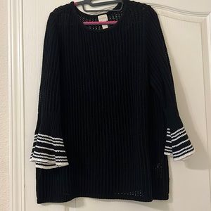 Chico’s Black Sweater with accent on sleeves